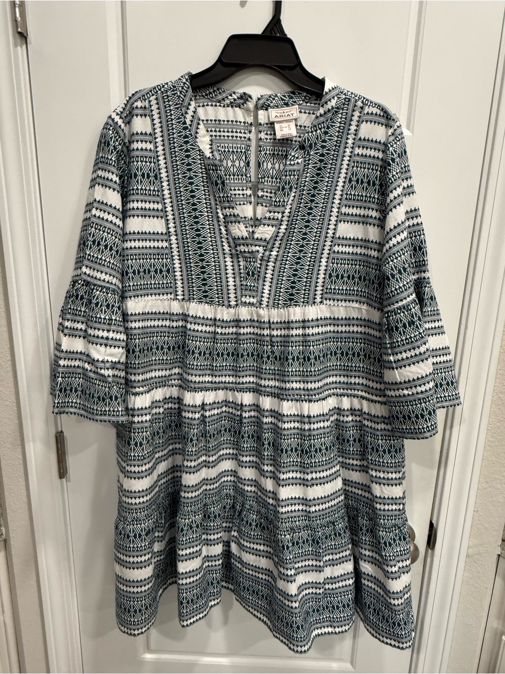Ariat Women’s Savanna Aztec Print Navy/White Boho Western Mini Dress